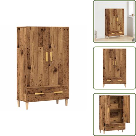 Credenza multistrato - vidaXL Credenza Legno Antico 70x31x115 cm in Legno Multistrato - Credenza con ante