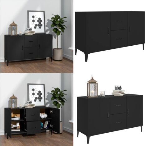 Credenza Nera 100x36x60 cm in Legno Multistrato - Credenza nera - Credenza decorativa