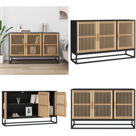 Credenza Nera 105x30x65 cm in Legno Multistrato - Credenza nera - Credenza classica