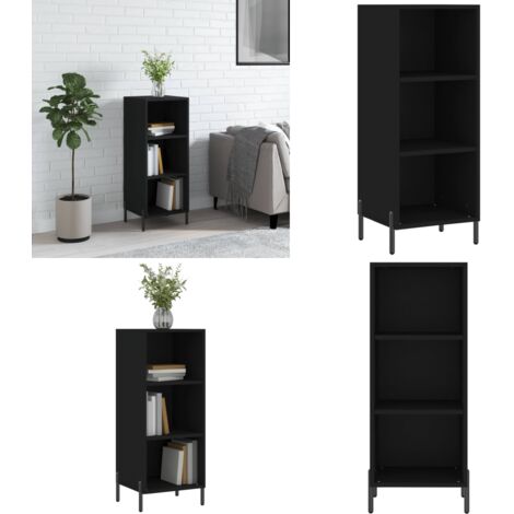 Credenza Nera 34,5x32,5x90 cm in Legno Multistrato - Credenza nera - Credenza multistrato