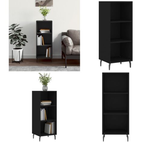 Credenza Nera 34,5x32,5x90 cm in Legno Multistrato - Credenza nera - Credenza multistrato