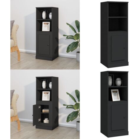 Credenza Nera 36x35,5x103,5 cm in Legno Multistrato - Credenza nera - Credenza elegante