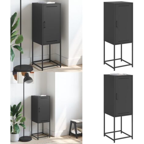 Credenza Nera 36x39x107 cm in Acciaio - Credenza industriale - Credenza nera