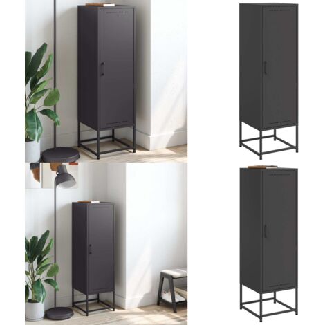 Credenza Nera 36x39x123 cm in Acciaio - Credenza industriale - Credenza nera