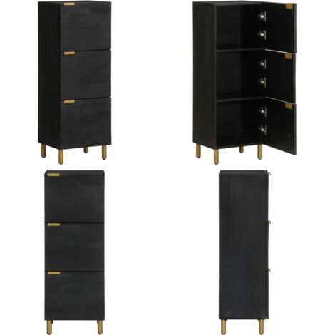Credenza Nera 40x33x110 cm in Legno Multistrato - Credenza nera - Credenza multistrato