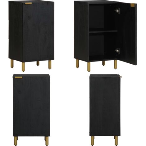 Credenza Nera 40x33x75 cm in Legno Multistrato - Credenza nera - Credenza con maniglie