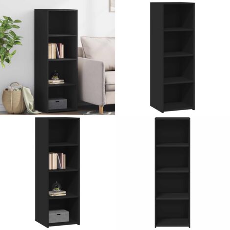Credenza Nera 40x41x124 cm in Legno Multistrato - Credenza nera - Credenza moderna