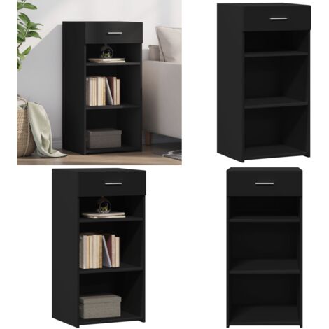 Credenza Nera 45x42,5x93 cm in Legno Multistrato - Credenza nera - Credenza con cassetto
