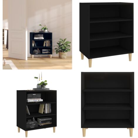 Credenza Nera 57x35x70 cm in Legno Multistrato - Credenza nera - Credenza con ripiani