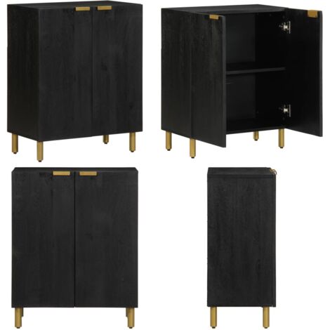Credenza Nera 60x33x75 cm in Legno Multistrato - Credenza nera - Credenza da cucina