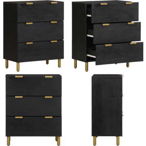 Credenza Nera 60x33x75 cm in Legno Multistrato - Credenza nera - Credenza da cucina