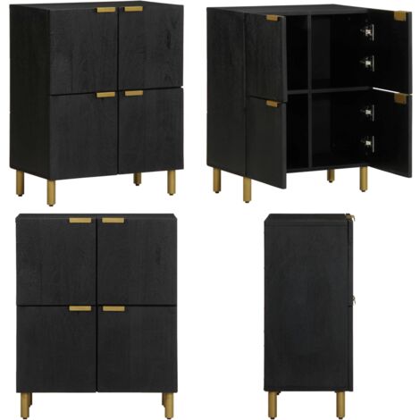 Credenza Nera 60x33x75 cm in Legno Multistrato - Credenza nera - Credenza da cucina