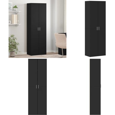 Credenza Nera 60x35x180 cm in Legno Multistrato - Credenza nera - Credenza moderna