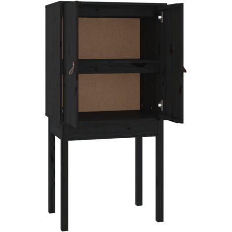 Credenza Nera 60x40x120 cm in Legno Massello di Pino vidaXL