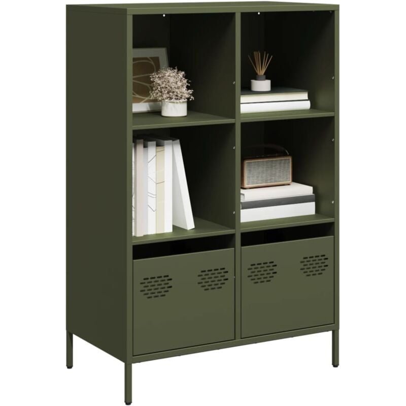 Credenza Verde Oliva 68x39x103,5 cm in Acciaio - Vidaxl