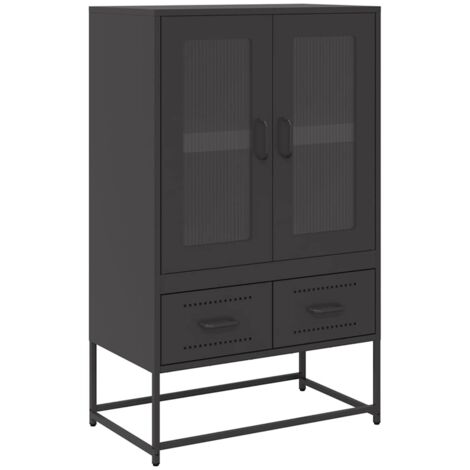 Credenza Nera 68x39x111,5 cm Acciaio vidaXL 692224