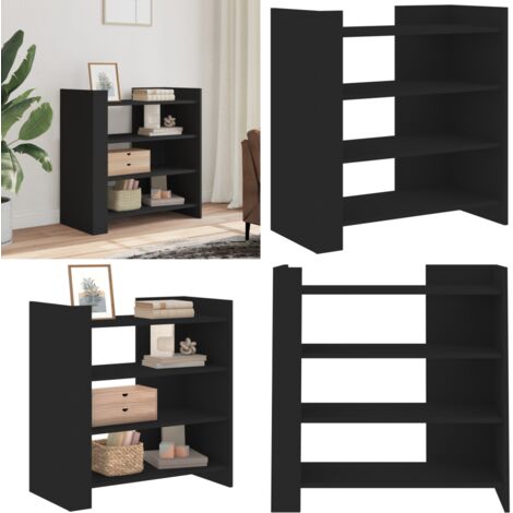 Credenza Nera 73,5x35x75 cm in Legno Multistrato - Credenza nera - Credenza in legno multistrato