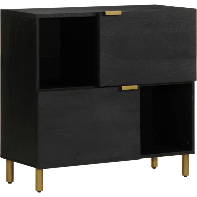 vidaXL Credenza Nera 80x33x75 cm in Legno Multistrato