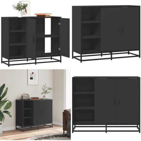 Credenza Nera 92x35x76 cm in Legno Multistrato - Credenza moderna - Credenza nera