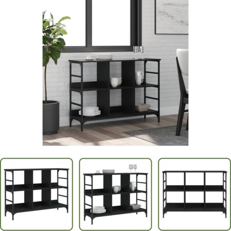 Credenza nera -  Credenza Nera 102x32x73,5 cm in Legno Multistrato