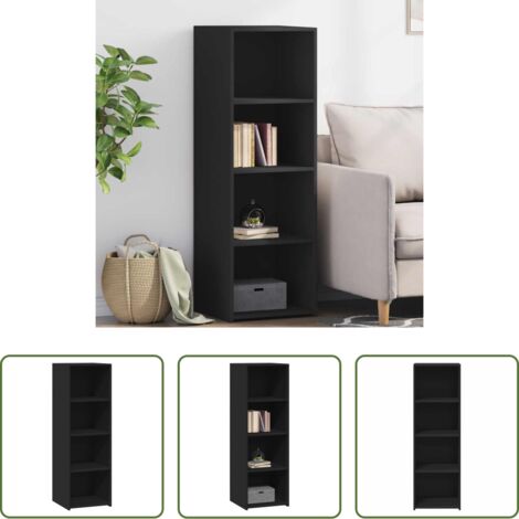 Credenza nera -  Credenza Nera 40x41x124 cm in Legno Multistrato