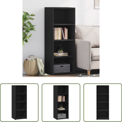 Credenza nera -  Credenza Nera 45x41x124cm in Legno Multistrato