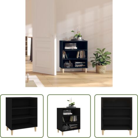 Credenza nera -  Credenza Nera 57x35x70 cm in Legno Multistrato