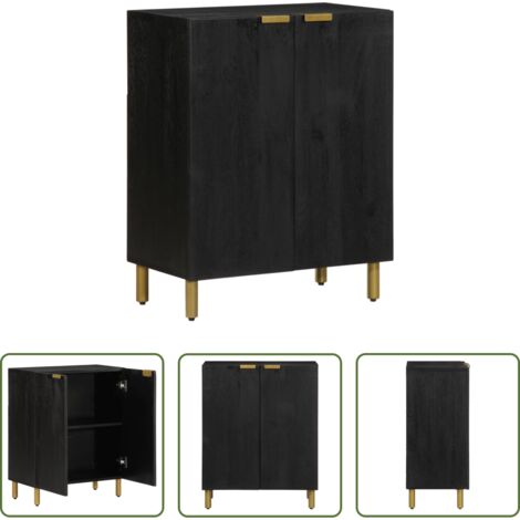 Credenza nera -  Credenza Nera 60x33x75 cm in Legno Multistrato