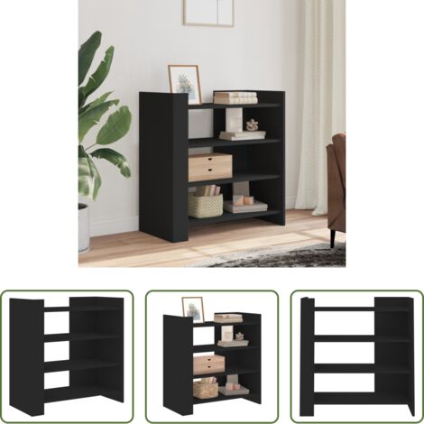 Credenza nera -  Credenza Nera 73,5x35x75 cm in Legno Multistrato