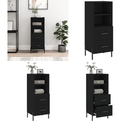Credenza Nero 34,5x34x90 cm in Legno Multistrato - Credenza moderna - Credenza nero