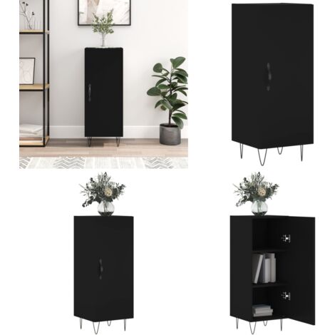 Credenza Nero 34,5x34x90 cm in Legno Multistrato - Credenza nero - Credenza multistrato