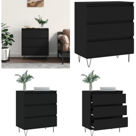 Credenza Nero 60x35x70 cm in Legno Multistrato - Credenza nero - Credenza multistrato