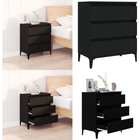 Credenza Nero 60x35x70 cm in Legno Multistrato - Credenza nero - Credenza multistrato