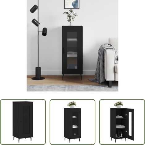 Credenza nero -  Credenza Nero 34,5x34x90 cm in Legno Multistrato