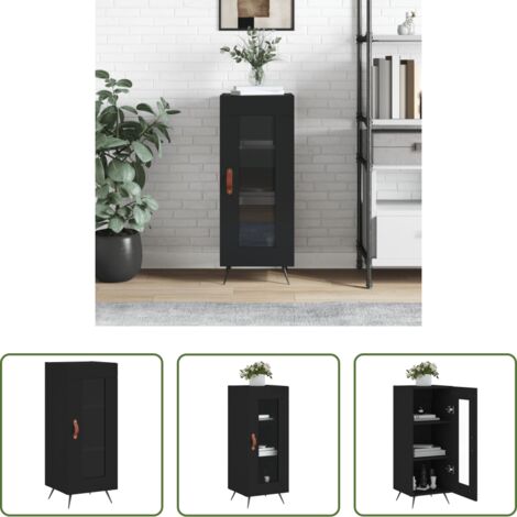 Credenza nero - Credenza Nero 34,5x34x90 cm in Legno Multistrato