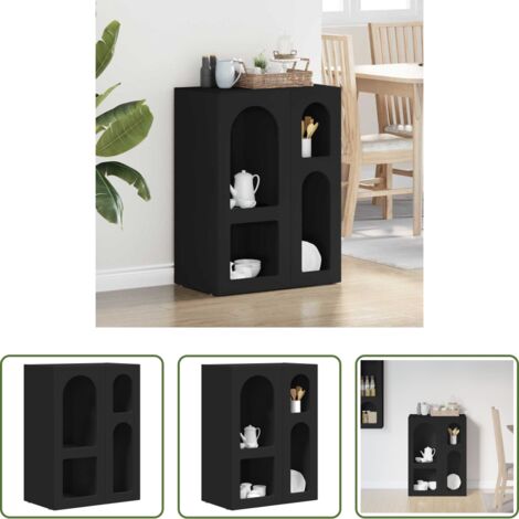 Credenza nero -  Credenza Nero 59 x 35 x 80.5 cm Legno multistrato