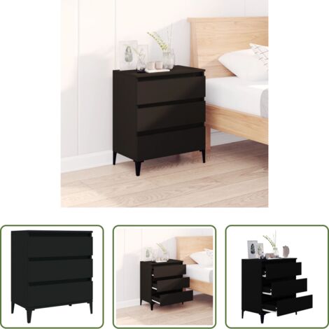 Credenza nero -  Credenza Nero 60x35x70 cm in Legno Multistrato