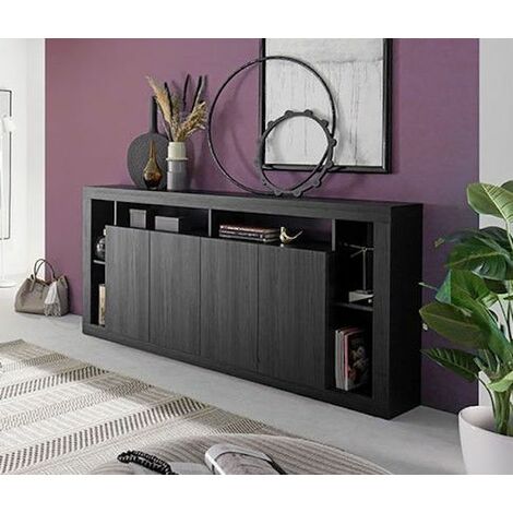 Set Credenza e Mobile TV - Bianco Laccato - Soggiorno moderno SEFRO