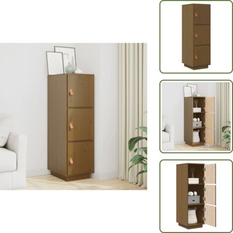 Credenza per camera da letto - vidaXL Credenza ambra 34x40x108,5 cm in Legno Massello di Pino - Credenza per soggiorno