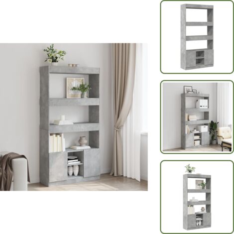 Credenza per camera da letto - vidaXL Credenza Grigio Cemento 92x33x180 cm in Legno Multistrato - Credenza per ufficio