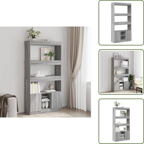 Credenza per camera da letto - vidaXL Credenza Grigio Sonoma 92x33x180 cm in Legno Multistrato - Credenza per ufficio