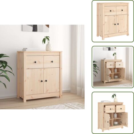 Credenza per camera - vidaXL Credenza 70x35x80 cm in Legno Massello di Pino - Credenza in legno massello