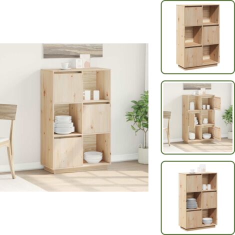 Credenza per casa - vidaXL Credenza 74x35x117 cm in Legno Massello di Pino - Credenza per soggiorno