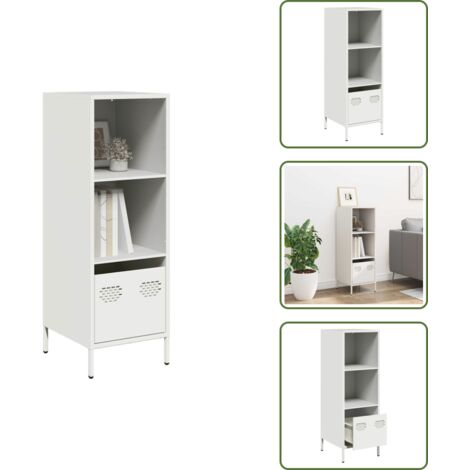 Credenza per casa - vidaXL Credenza Bianca 35x39x103,5 cm in Acciaio - Credenza per ufficio