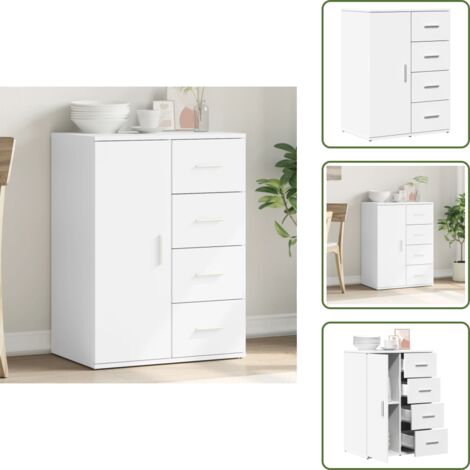 Credenza per casa - vidaXL Credenza Bianca 59x39x80 cm in Legno Multistrato - Credenza con superficie liscia