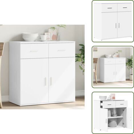 Credenza per casa - vidaXL Credenza Bianca 79x38x80 cm in Legno Multistrato - Credenza con superficie liscia