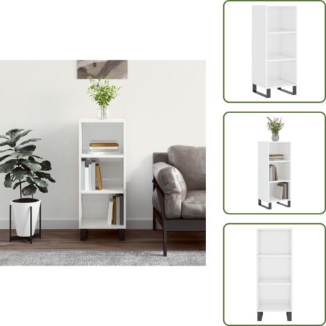 Credenza per casa - vidaXL Credenza Bianco Lucido 34,5x32,5x90 cm in Legno Multistrato - Credenza con piano di esposizione