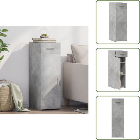 Credenza per casa - vidaXL Credenza Grigio Cemento 30x42,5x93 cm in Legno Multistrato - Credenza decorativa