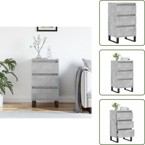 Credenza per casa - vidaXL Credenza Grigio Cemento 40x35x70 cm in Legno Multistrato - Credenza con gambe in ferro