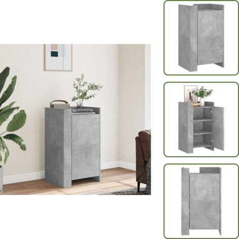 Credenza per casa - vidaXL Credenza Grigio Cemento 45x35x75 cm in Legno Multistrato - Credenza decorativa